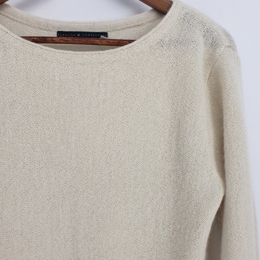 Peruvian Connection Boatneck Pull Over Sweater Sm… - image 4